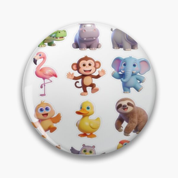 Item preview, Cute Kawaii Animal Sticker Pack – 3D Chibi Zoo Friends designed and sold by MiniPrintMagic.