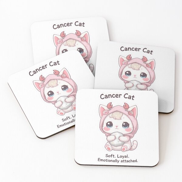 Item preview, Cancer Cat – Sweet & Emotional Zodiac Chibi Cat Sticker designed and sold by Purr-Vibes.
