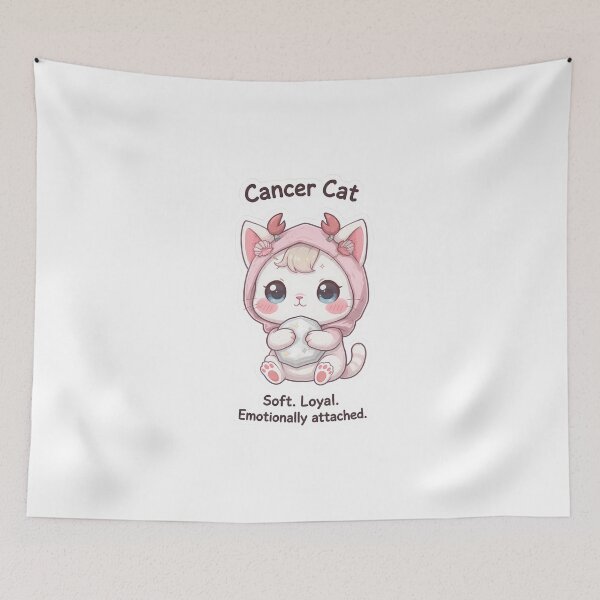Item preview, Cancer Cat – Sweet & Emotional Zodiac Chibi Cat Sticker designed and sold by Purr-Vibes.