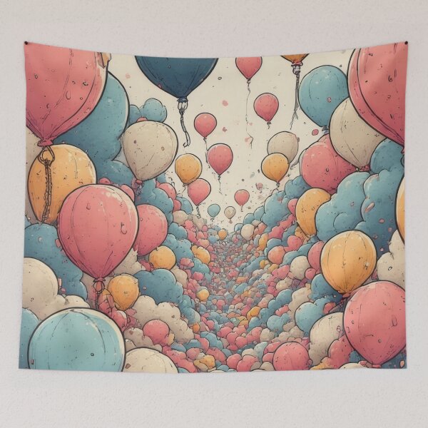 Item preview, Balloon sky: Colorful, cheerful, playful, festive designed and sold by Mianku | Für das Leben.
