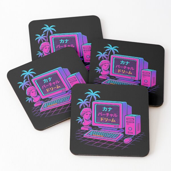 Item preview, Vaporwave Office Aesthetic – Retro 90s Desktop with Neon CRT designed and sold by AddictiveDesign.