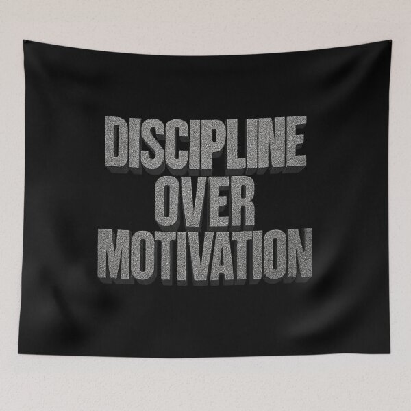 Item preview, Discipline Over Motivation - Concrete Typography Print designed and sold by MKreative Studio.