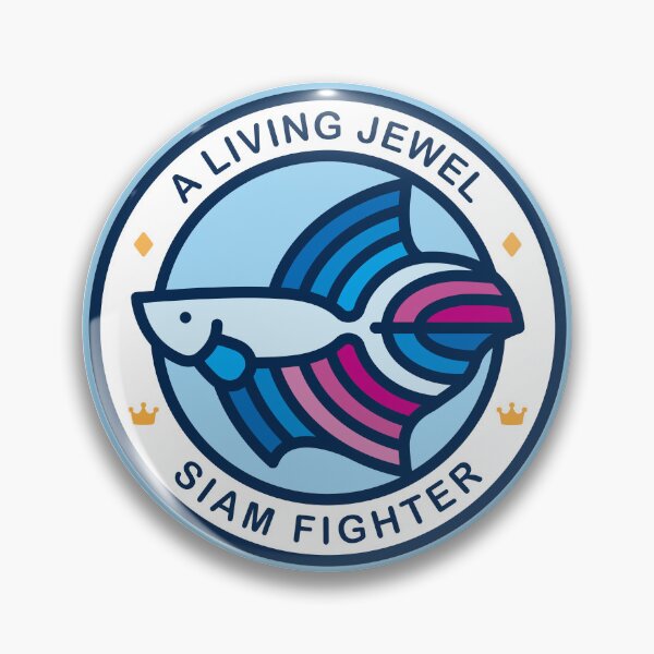 Item preview, Colorful Betta Fish Line Art Emblem designed and sold by Satoshy Atelier.