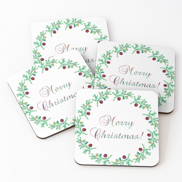 Item preview, Merry Christmas Wreath – Elegant Holiday Typography designed and sold by ZorianArt.