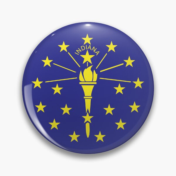 Item preview, Indiana State Flag Circular Emblem | Classic Hoosier Torch & Stars Design designed and sold by SimplyJasper.