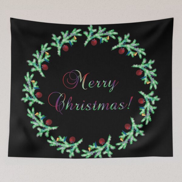 Item preview, Merry Christmas Wreath – Elegant Holiday Typography designed and sold by ZorianArt.