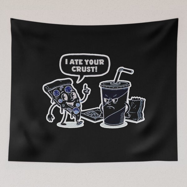 Item preview, I Ate Your Crust! Funny Retro Pizza and Soda Cartoon designed and sold by zzz888.