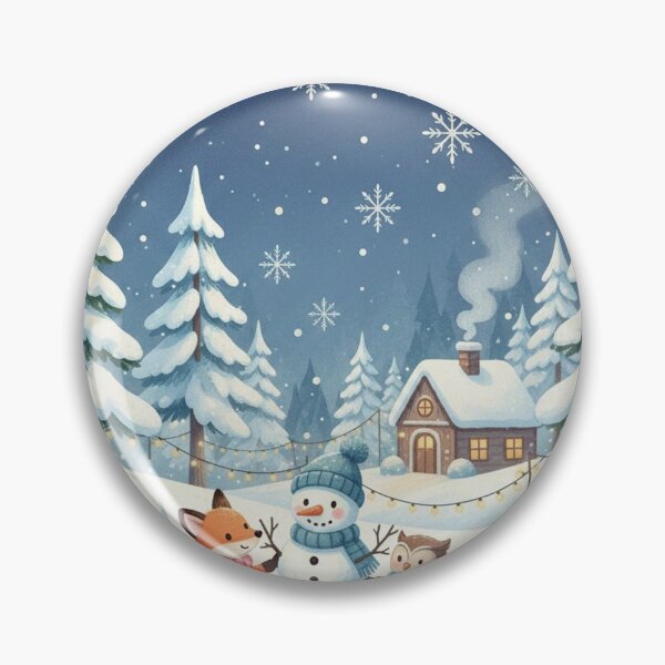 Item preview, Cozy Winter Night: Forest Friends Building a Snowman designed and sold by briciolina1991.