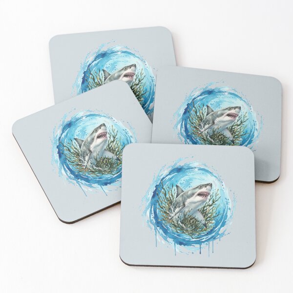 Item preview, Shark with realistic style algae and paint designed and sold by the artedivino.
