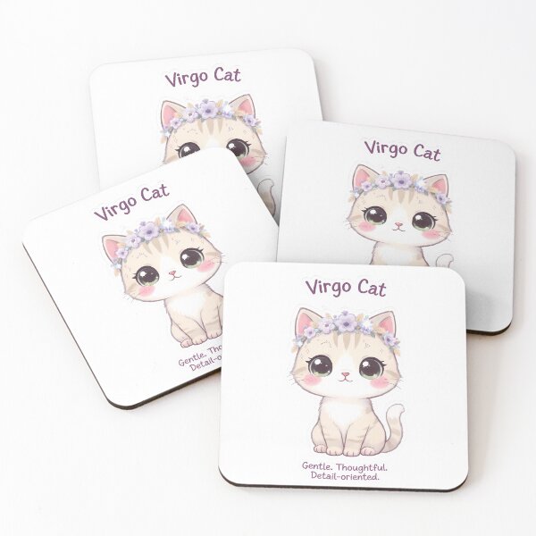 Item preview, Virgo Cat – Gentle & Thoughtful Zodiac Chibi Cat Sticker designed and sold by Purr-Vibes.
