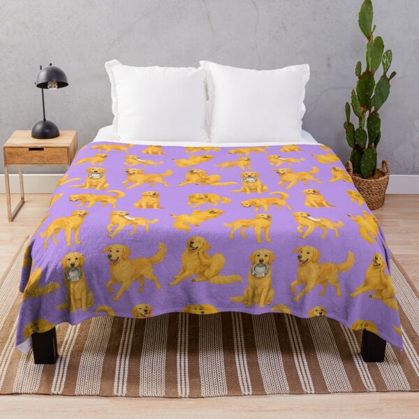 Item preview, Copy of Golden Retriever Collage Happy Poses tiled Purple designed and sold by snoutabout.