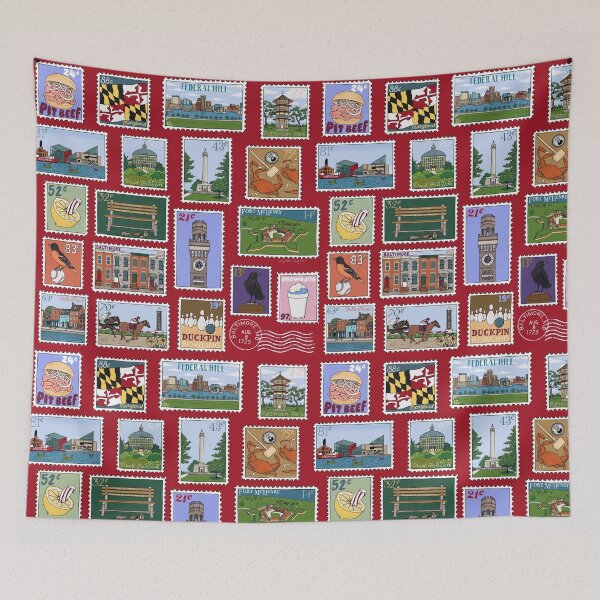 Item preview, Baltimore Stamps - Red designed and sold by Elizabeth Weglein.