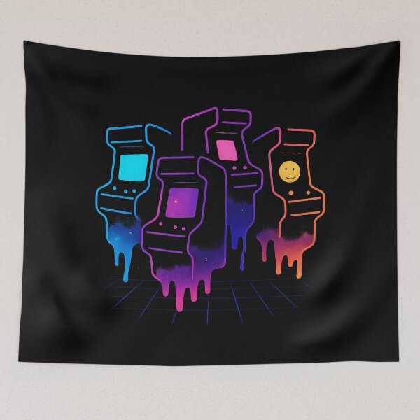 Item preview, Arcade Afterlife – Neon Vaporwave Ghost Arcade Cabinets in Retro Cyberpunk Style designed and sold by AddictiveDesign.
