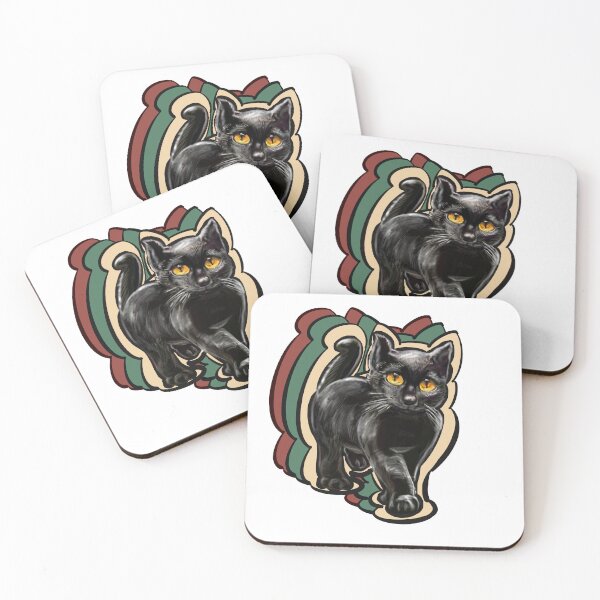 Item preview, Black cat. Vintage Retro le chat themed gifts for women, men and children designed and sold by Artonmytee.