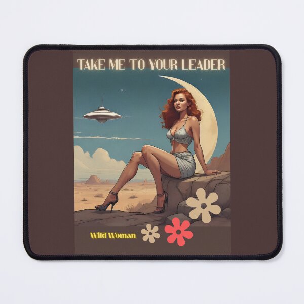 Item preview, Wild Woman Retro Sci-Fi Pinup – “Take Me to Your Leader” Desert Glam Poster designed and sold by WildWmnCreative.