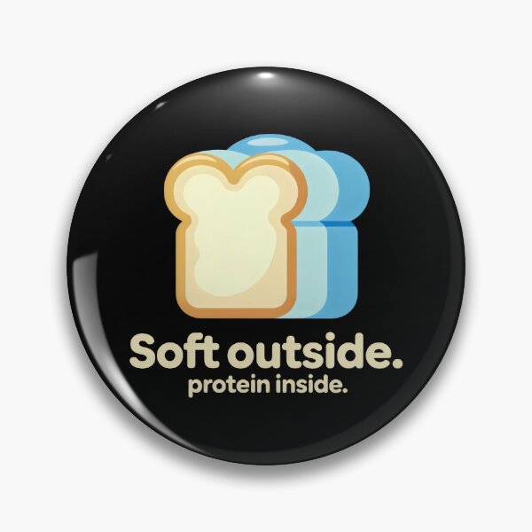 Item preview, Soft Outside Protein Inside Bread and Dumbbell Design with Fitness Humor designed and sold by SplashTastic.