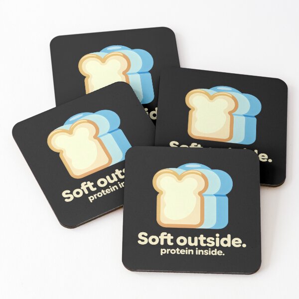Item preview, Soft Outside Protein Inside Bread and Dumbbell Design with Fitness Humor designed and sold by SplashTastic.