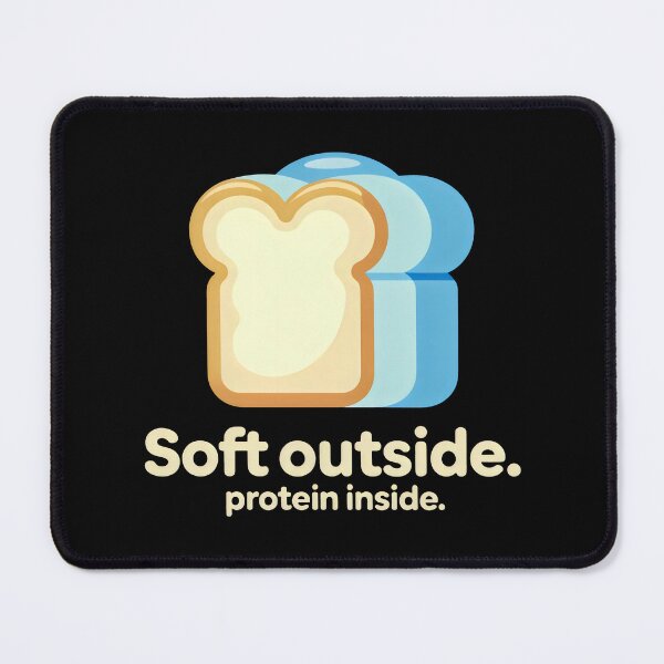 Item preview, Soft Outside Protein Inside Bread and Dumbbell Design with Fitness Humor designed and sold by SplashTastic.