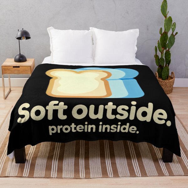 Item preview, Soft Outside Protein Inside Bread and Dumbbell Design with Fitness Humor designed and sold by SplashTastic.