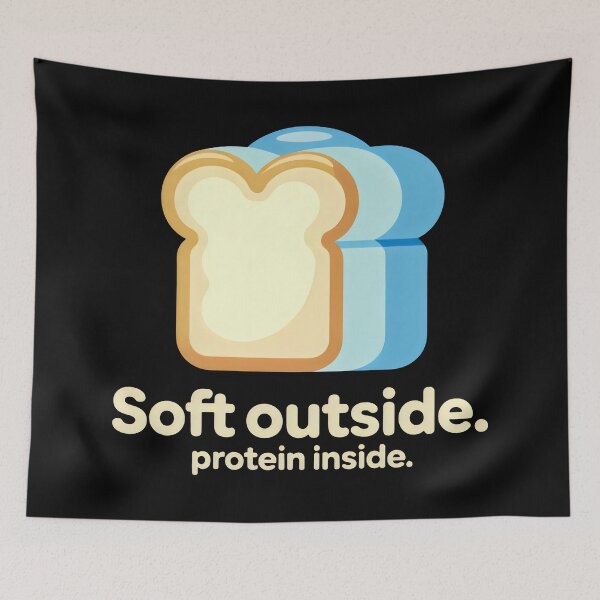 Item preview, Soft Outside Protein Inside Bread and Dumbbell Design with Fitness Humor designed and sold by SplashTastic.