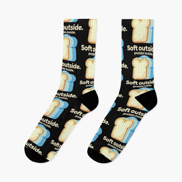 Item preview, Soft Outside Protein Inside Bread and Dumbbell Design with Fitness Humor designed and sold by SplashTastic.