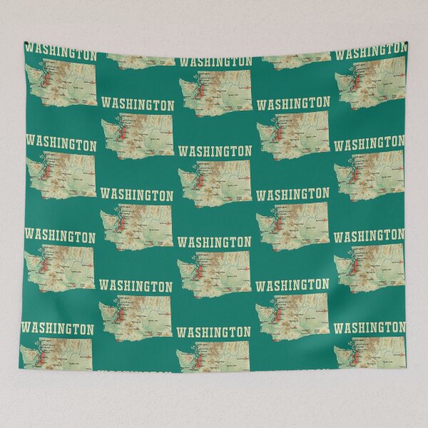 Item preview, Vintage Washington State Topography Map | Classic PNW Hiking & Travel Tee designed and sold by mashmosh.