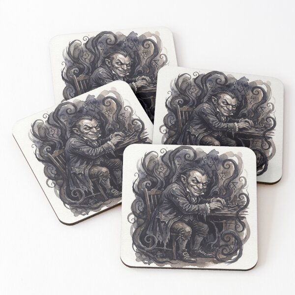Item preview, Quilp the villain from the Old Curiosity Shop Characters from Dickens series illustration watercolor art designed and sold by Vintage Designs +.