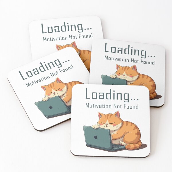 Item preview, Loading Motivation Not Found Funny Cat Laptop Meme T-Shirt designed and sold by Design-Pro-21.