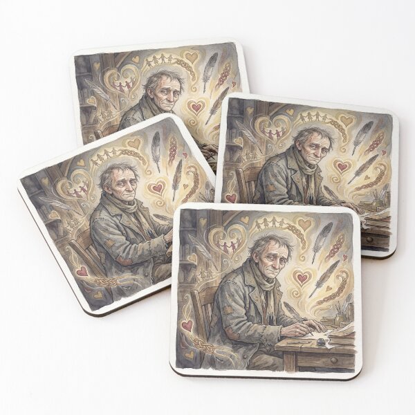 Item preview, Bob Cratchit the Kind Weary Clerke from a Christmas Carol characters from Dickens series illustration watercolor art designed and sold by Vintage Designs +.