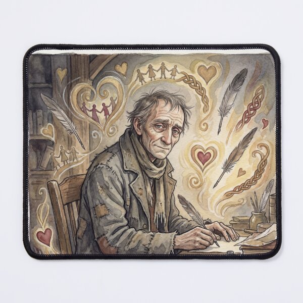 Item preview, Bob Cratchit the Kind Weary Clerke from a Christmas Carol characters from Dickens series illustration watercolor art designed and sold by Vintage Designs +.