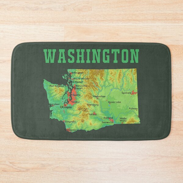 Item preview, Washington State Topography Map - Evergreen Adventure & City Guide designed and sold by mashmosh.