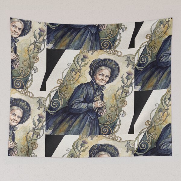 Item preview, Betsey Trotwood characters from Dickens series illustration watercolor art designed and sold by Vintage Designs +.