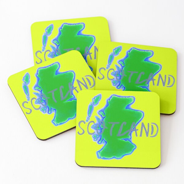 Item preview, Map of Scotland bitter lemon background authentic Scottish design unique gift designed and sold by Arniesart85.