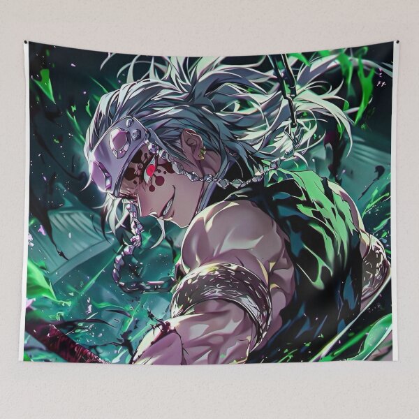 Item preview, Emerald Fury – Dark Anime Warrior with Neon Green Energy designed and sold by Dyan4.