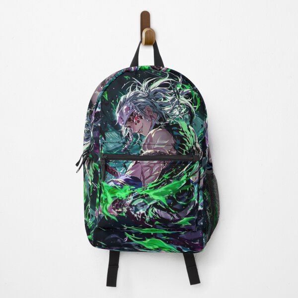 Item preview, Emerald Fury – Dark Anime Warrior with Neon Green Energy designed and sold by Dyan4.