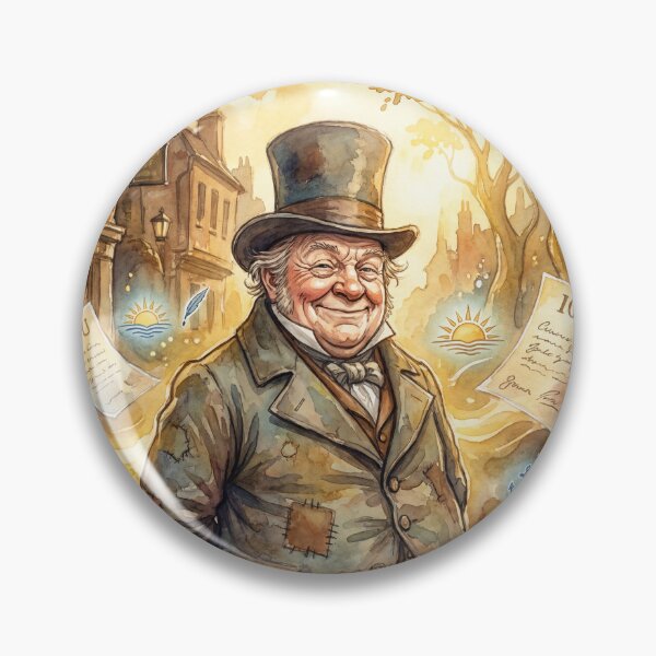 Item preview, Wilkins Micawber from David Copperfield Characters from Dickens series illustration watercolor art designed and sold by Vintage Designs +.