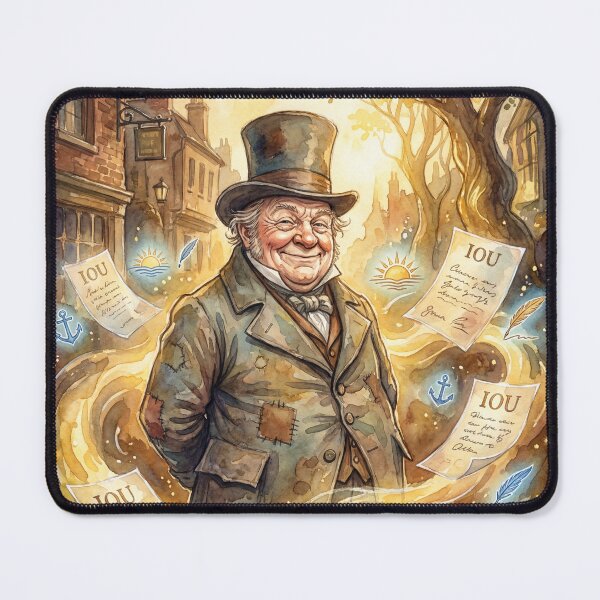 Item preview, Wilkins Micawber from David Copperfield Characters from Dickens series illustration watercolor art designed and sold by Vintage Designs +.