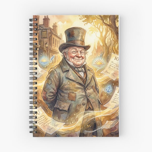 Item preview, Wilkins Micawber from David Copperfield Characters from Dickens series illustration watercolor art designed and sold by Vintage Designs +.