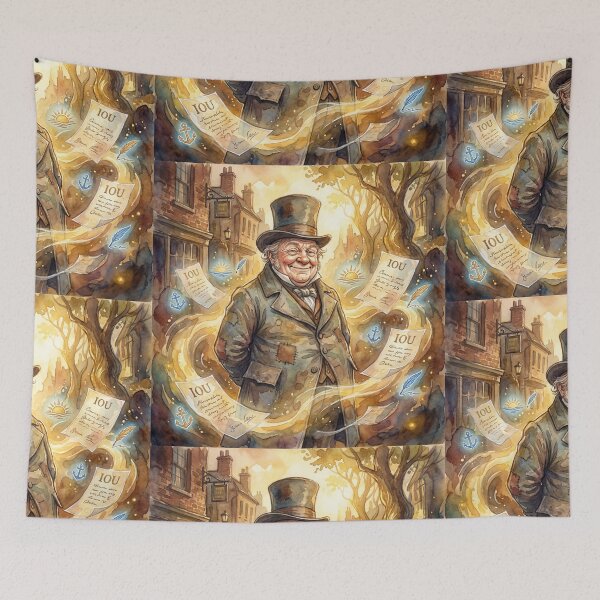 Item preview, Wilkins Micawber from David Copperfield Characters from Dickens series illustration watercolor art designed and sold by Vintage Designs +.