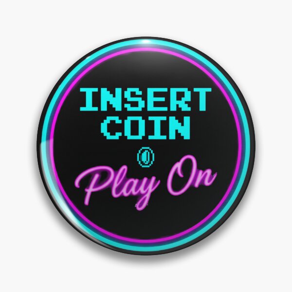 Item preview, Insert Coin – Play On | Retro Arcade Neon Gaming Design designed and sold by Afridi Art House.