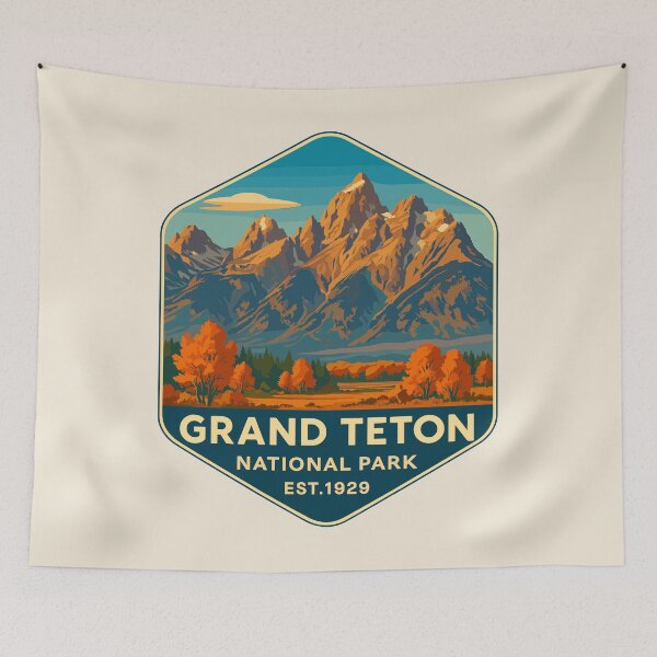 Item preview, Grand Teton National Park Retro Sticker designed and sold by Gideon Emmerich.