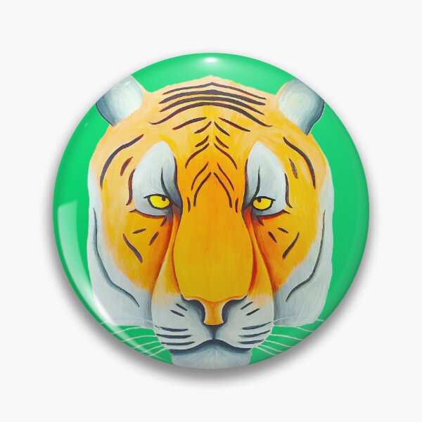 Item preview, Tiger head portrait design green background unique big cat present gift designed and sold by Arniesart85.
