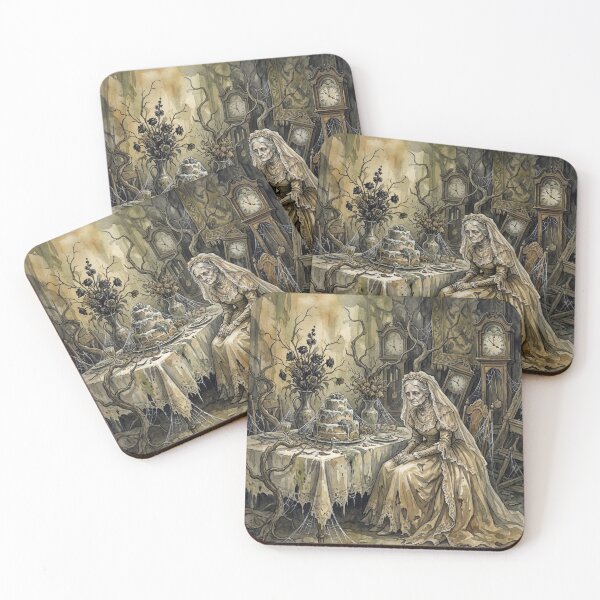 Item preview, Havisham's Decaying Feast from Great Expectations Characters from Dickens series illustration watercolor art designed and sold by Vintage Designs +.
