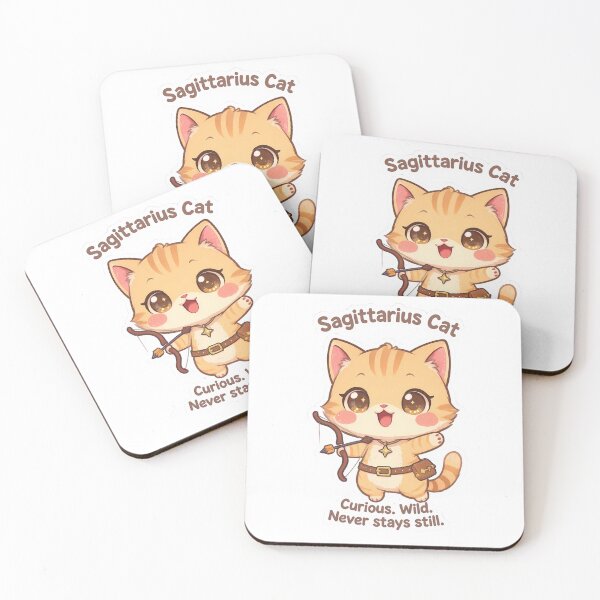 Item preview, Sagittarius Cat – Adventurous & Free Zodiac Chibi Cat Sticker designed and sold by Purr-Vibes.