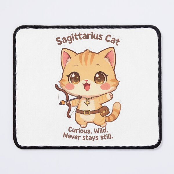 Item preview, Sagittarius Cat – Adventurous & Free Zodiac Chibi Cat Sticker designed and sold by Purr-Vibes.