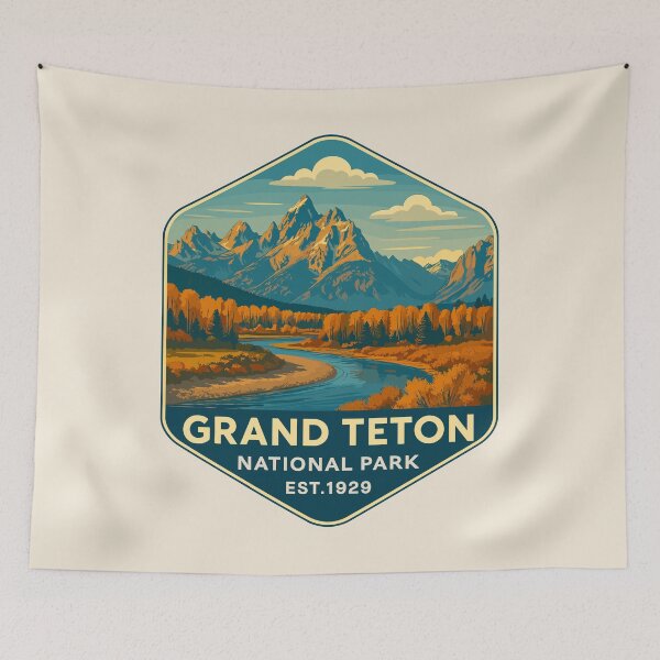 Item preview, Grand Teton National Park Retro Sticker designed and sold by Gideon Emmerich.