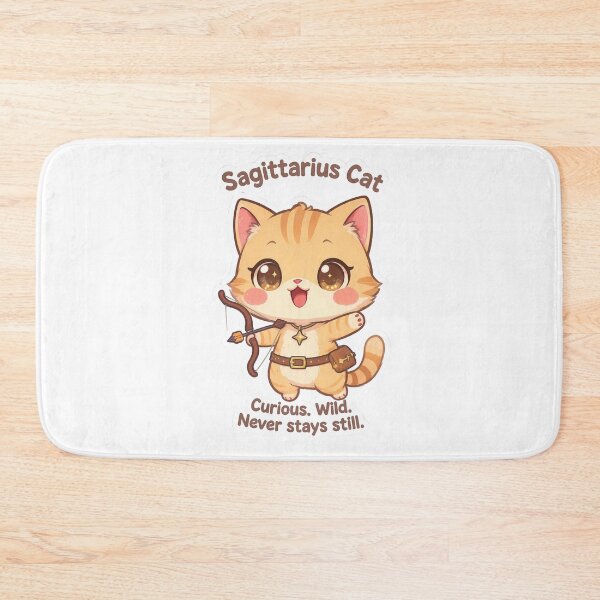 Item preview, Sagittarius Cat – Adventurous & Free Zodiac Chibi Cat Sticker designed and sold by Purr-Vibes.