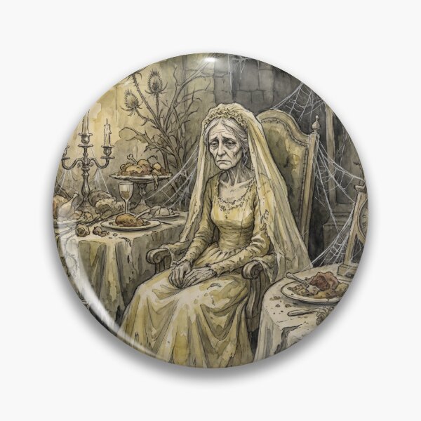 Item preview, Miss Havisham from Great Expectations Characters from Dickens series illustration watercolor art designed and sold by Vintage Designs +.