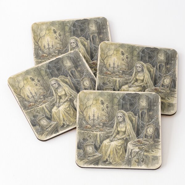 Item preview, Miss Havisham from Great Expectations Characters from Dickens series illustration watercolor art designed and sold by Vintage Designs +.