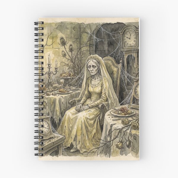Item preview, Miss Havisham from Great Expectations Characters from Dickens series illustration watercolor art designed and sold by Vintage Designs +.